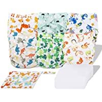 Exqline Pañales de Tela Lavables para Bebé- 6 Absorbentes Reutilizables de Microfibra Impermeables- para Entrenamiento…